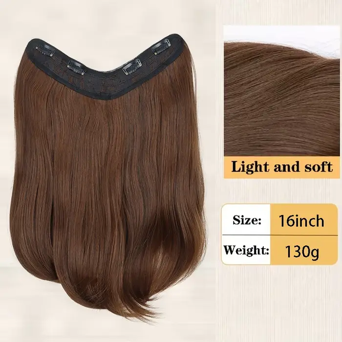 Extensions capillaires synthétiques longues et lisses en forme de V