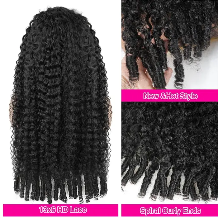 Perruques bouclées birmanes 200 % de densité 13x4 13x6 en cheveux humains, perruques à dentelle tran
