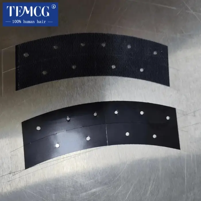 36 pièces 7.6 cm * 2.2 cm noir XD ruban double face avec trous dentelle avant perruque bande arc