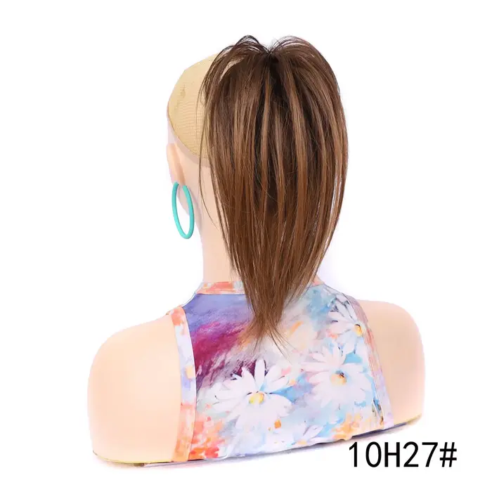 Pour cheveux courts : Queue de cheval synthétique ondulée à clipser, extension de cheveux facile à u
