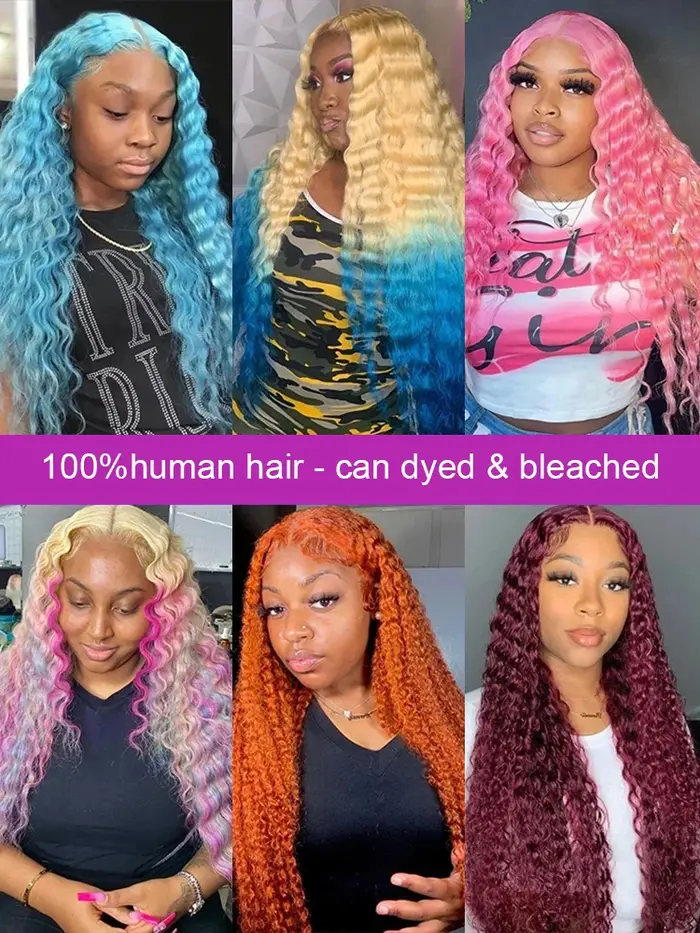 Perruque Cheveux Humains Blondes 613 Jerry Curly 46 Pouces, Ondulées Colorées, Perruque Lace HD 13x6