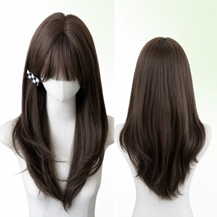 Perruque en cheveux humains à base de soie complète