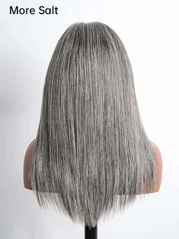 13x4 os droit gris dentelle avant perruques de cheveux humains pour les femmes brésilien sans colle 