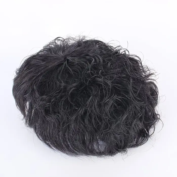 Perruque de cheveux humains bouclés pour hommes de 4 pouces