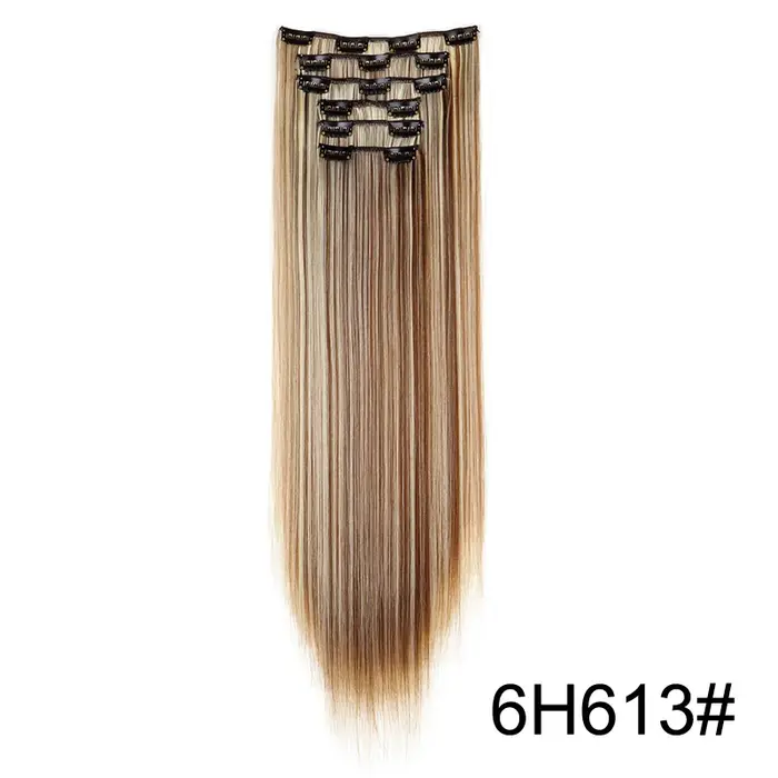 Extensions capillaires synthétiques longues et lisses, 6 pièces/ensemble, Extensions capillaires Ult