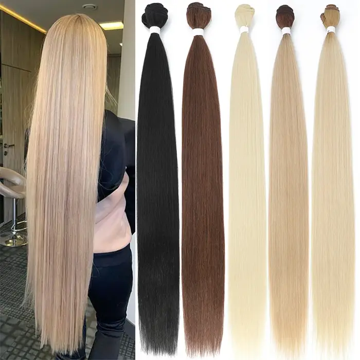 Mèches synthétiques Yaki lisses Super longues