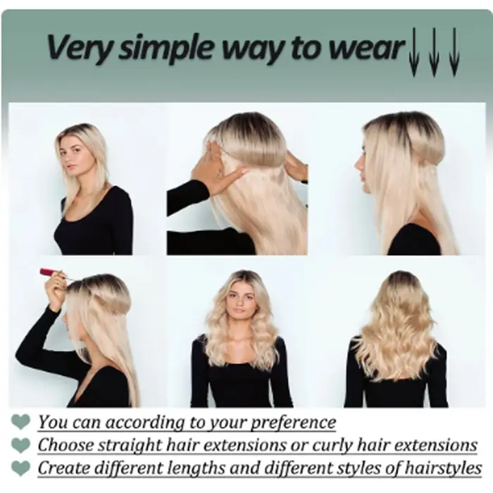 Extension de cheveux synthétiques longs pour femmes