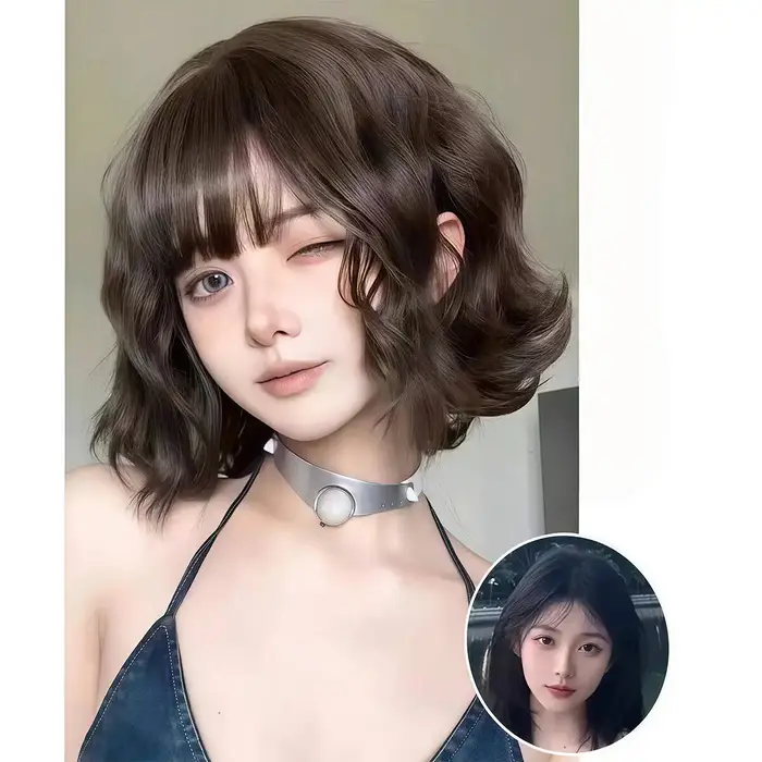 Perruque de cheveux courts bouclés noirs pour femmes, perruque synthétique naturelle de haute qualit