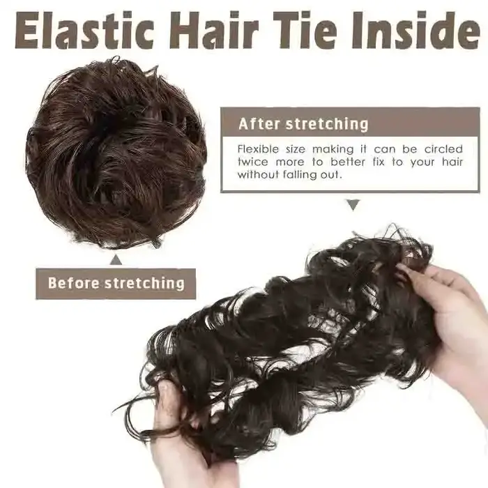 2 pièces femmes réel cheveux humains Chignon