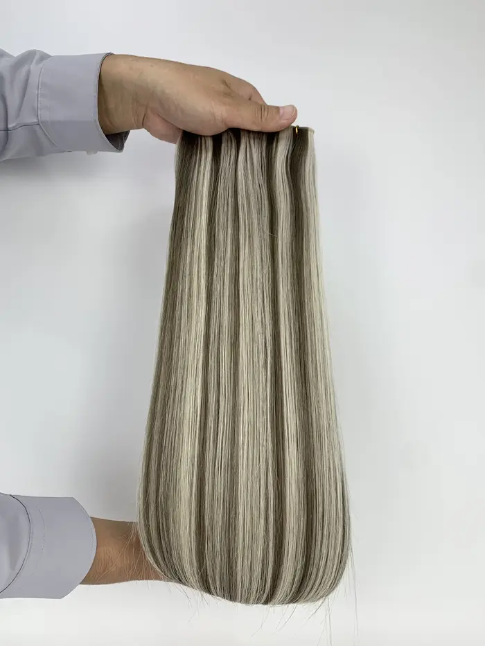 Extensions de cheveux à coudre, 100% cheveux humains, tissage artisanal, cheveux vierges, sans cheve