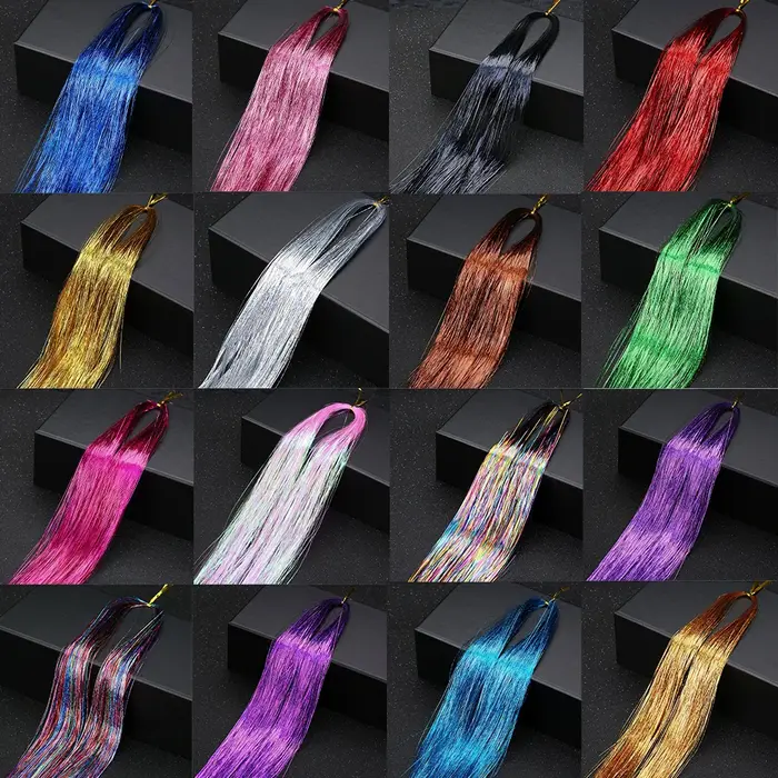 Extensions de cheveux synthétiques scintillantes 93/120 cm