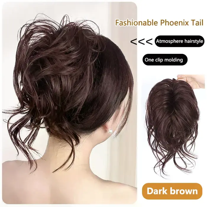 Chignon synthétique bouclé et volumineux
