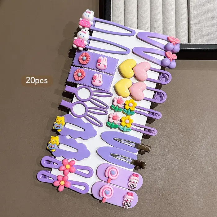 20 pinces à cheveux violettes mignonnes