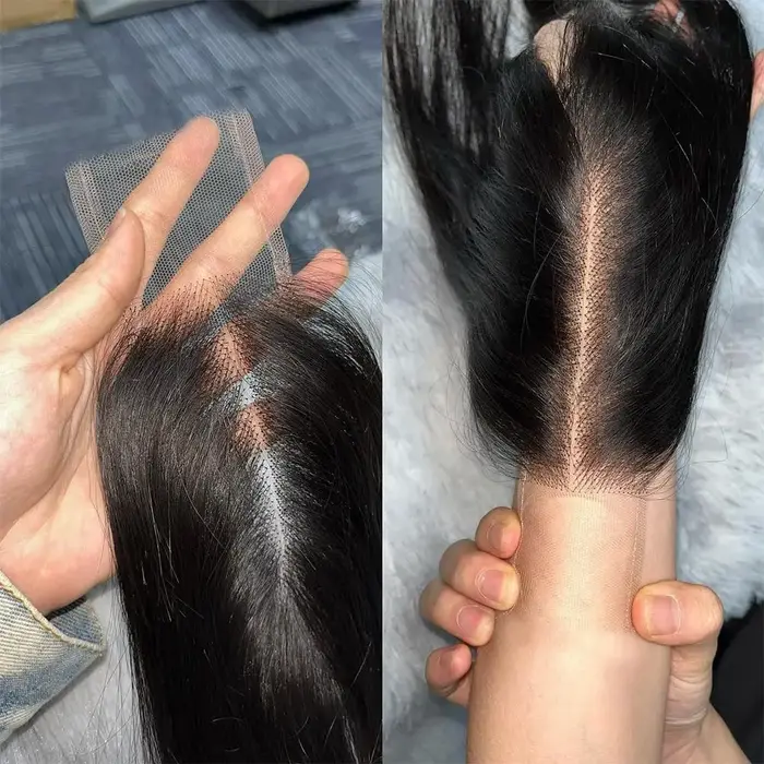 12A paquets de cheveux humains droits et fermeture 2x6 paquets d'armure de cheveux bruts brésiliens