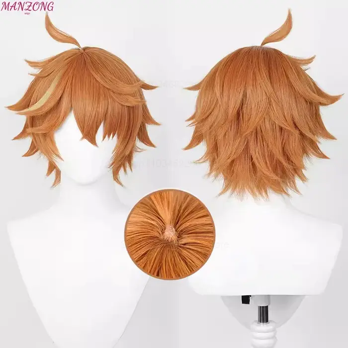 Tartaglia Cosplay Perruque Synthétique