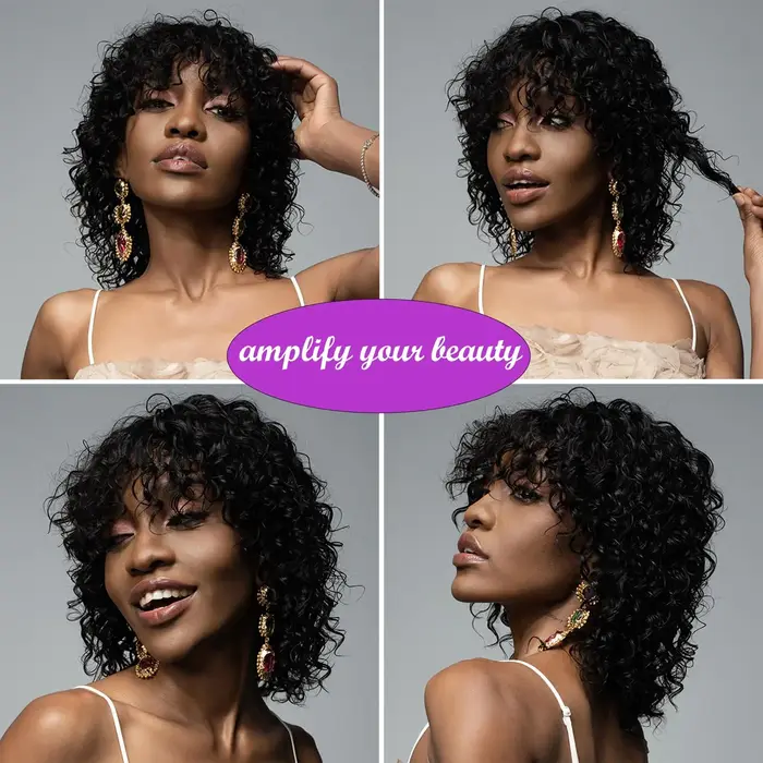 Perruque courte bouclée Jerry Curly Pixie Bob