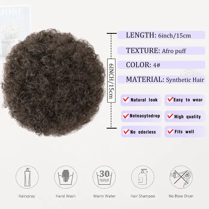 Extension de queue de cheval afro bouffante avec cordon de serrage pour femmes noires, queue de chev