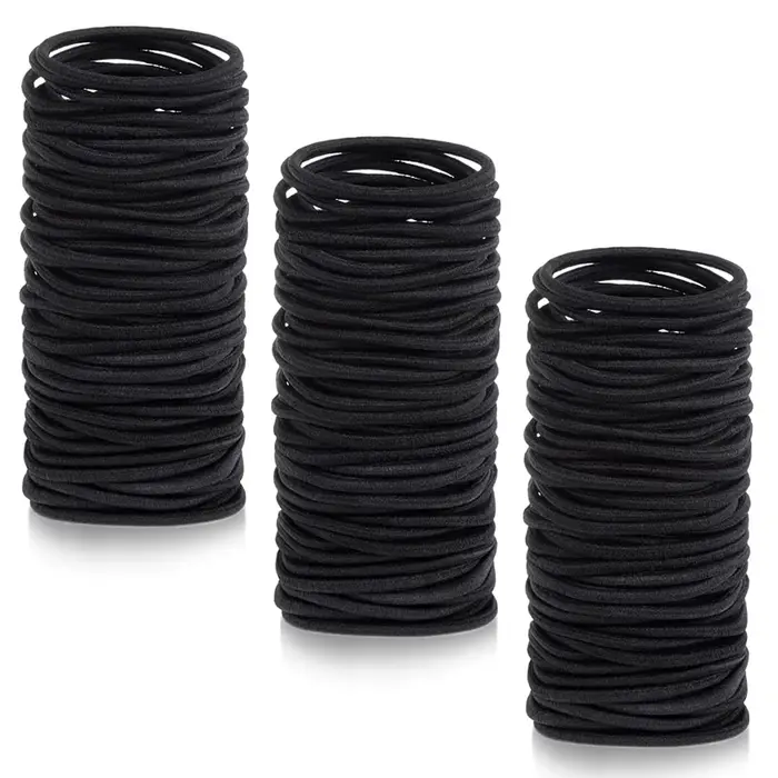 98/200 pièces élastiques noirs petits attaches de cheveux élastiques petits bandes de caoutchouc de 