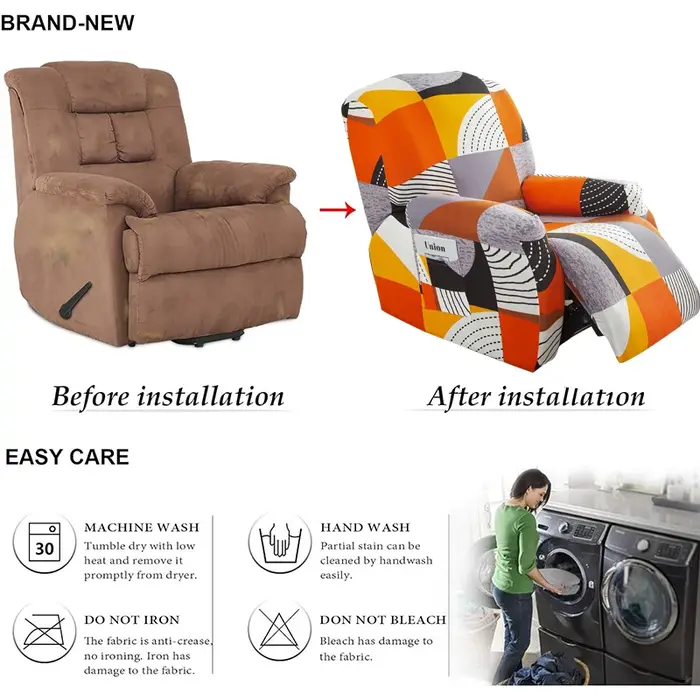 Housses de chaise inclinable extensibles 4 pièces