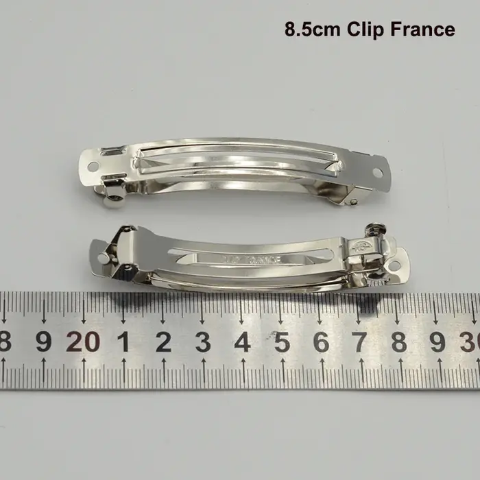 Barrettes françaises en métal argenté, deux parties, 8.5cm, 10cm, 20 pièces, épingles à cheveux fran