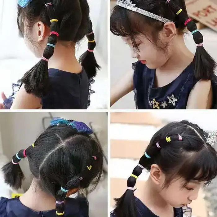 100 pièces/ensemble filles bandes de cheveux élastiques filles accessoires de cheveux 2.5cm élastiqu