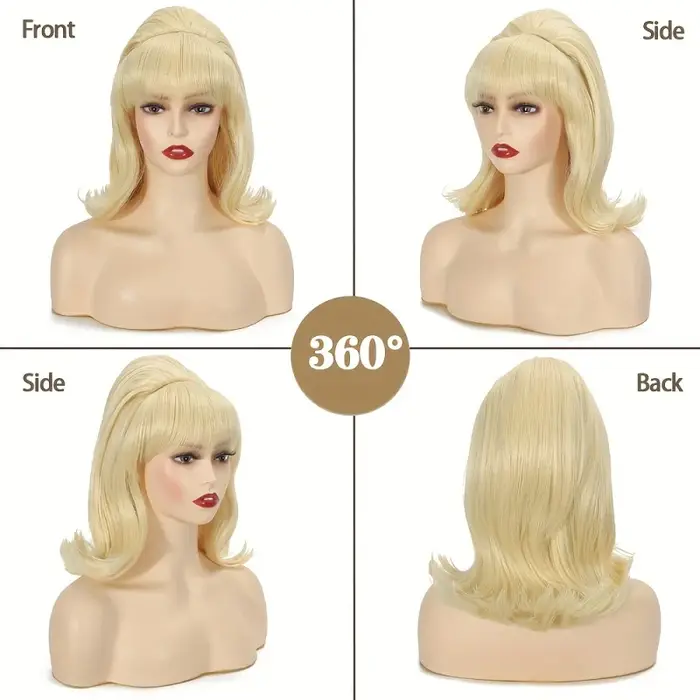 Perruque Bob blonde de 14 pouces pour femmes