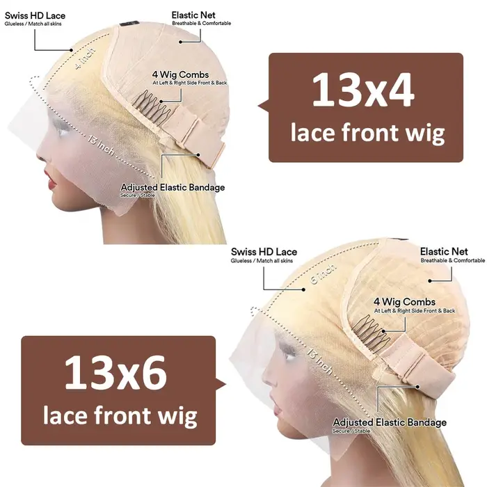 Perruque en cheveux humains blonds 613, 13x6 Body Wave, perruque frontale en dentelle HD 13x4, 30-38