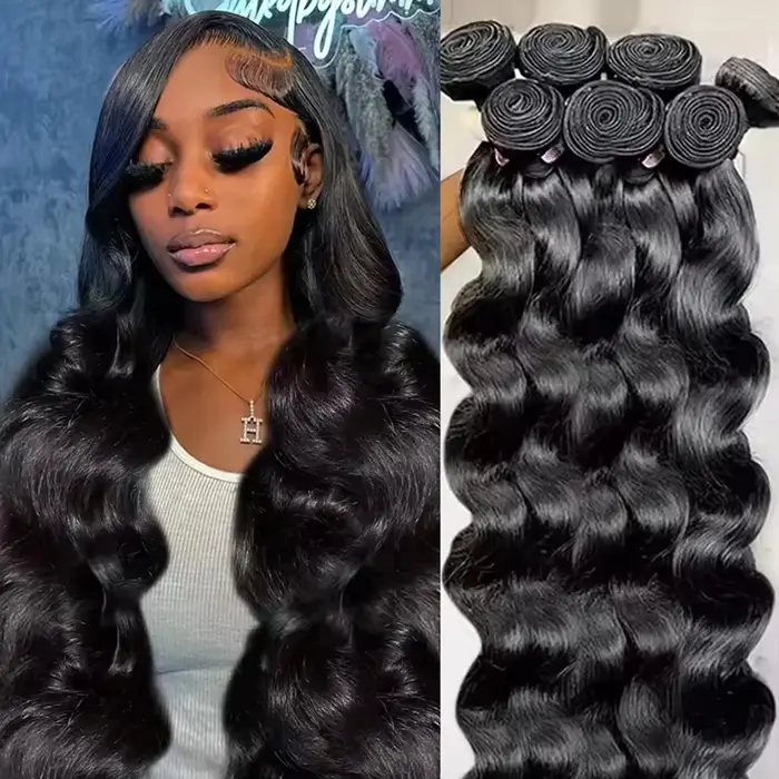 Extensions de Cheveux Humains Naturels Bruts 16A