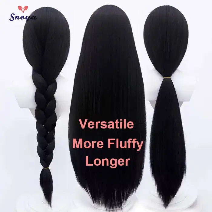 Snoya 100 cm synthétique moelleux maïs perm Cosplay perruque rose rouge bleu violet Anime fête longu