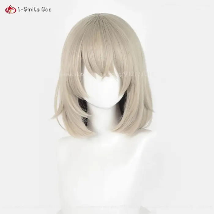 Anime Falin Touden Cosplay perruque 35 cm court gris or femmes perruques résistant à la chaleur cheveux synthétiques
