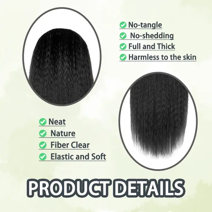 Perruque synthétique Yaki Kinky Straight de 22/28/30 pouces, prête à porter, sans colle, pré-épilée et pré-coupée, pour femmes noires