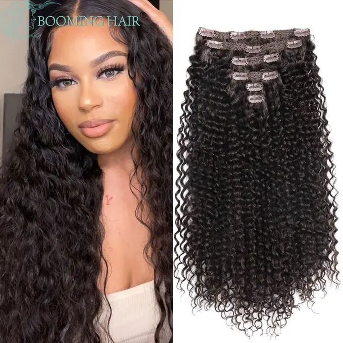 Extensions de cheveux synthétiques à clipser pour femmes