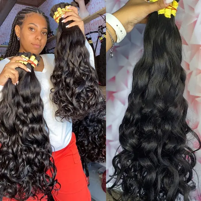 Extensions De Cabelos Humano indien Vietinamita Original naturel Brasileiro Cacheados Para Mega cheveux crus