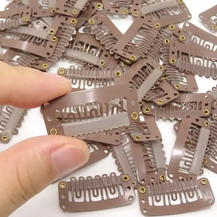 50 Clips pour trames de cheveux réels à clipser