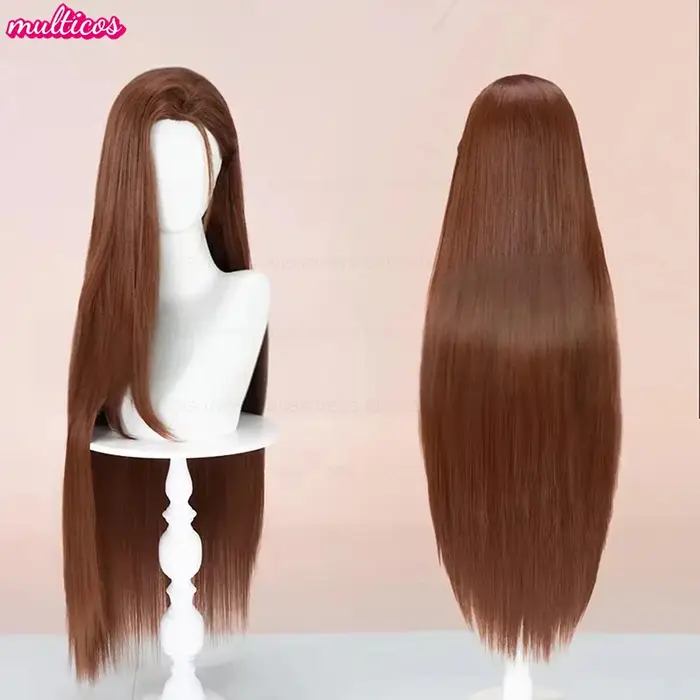 Perruque de Cosplay Hyuna de haute qualité, cheveux synthétiques longs et lisses, bruns, résistants 