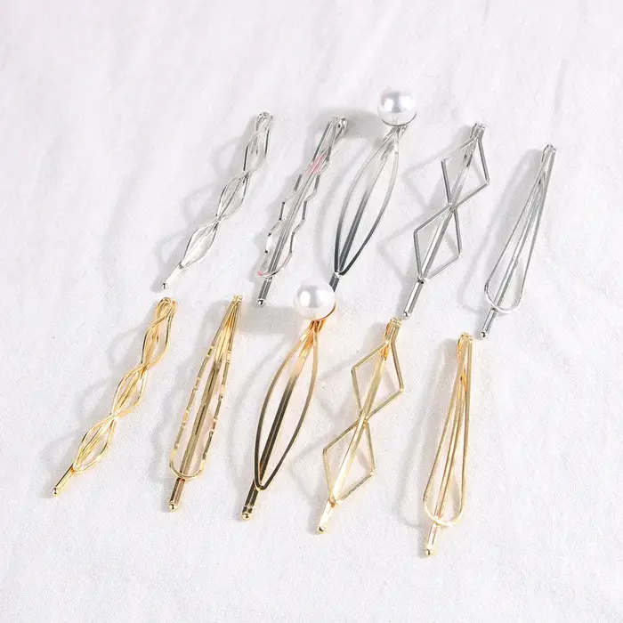 Lot de 5 pinces à cheveux dorées
