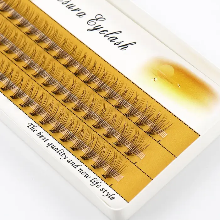 1 boîte/60 paquets de cils de vison naturel 3D russe extension