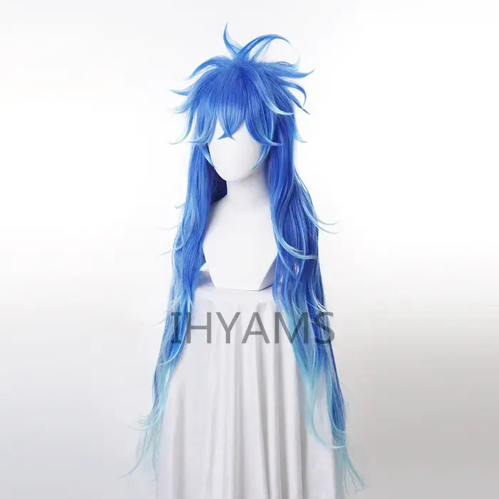 Idia Shroud perruque Cosplay Hercules Hades cheveux synthétiques Halloween hommes femmes unisexe jeu de rôle mixte bleu longue perruque + bonnet de perruque