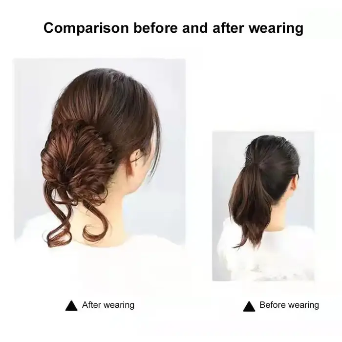 Postiche synthétique queue de cheval chignon volumineux paresseux-faux cheveux courts bouclés avec extrémités