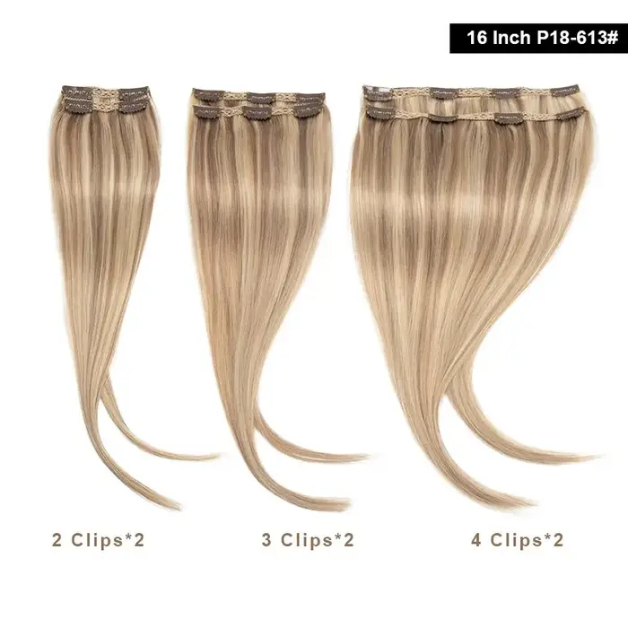 Extensions de Cheveux Humains à réinitialisation Brun Foncé, Grand Volume Sans Couture, Tête Complèt