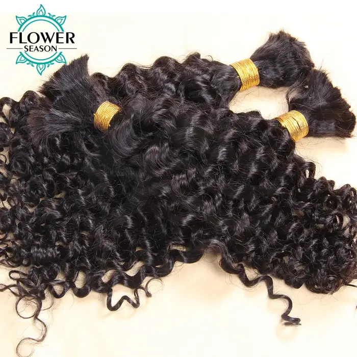 Cheveux humains en vrac pour tresser en gros tresses Boho birmans Extensions
