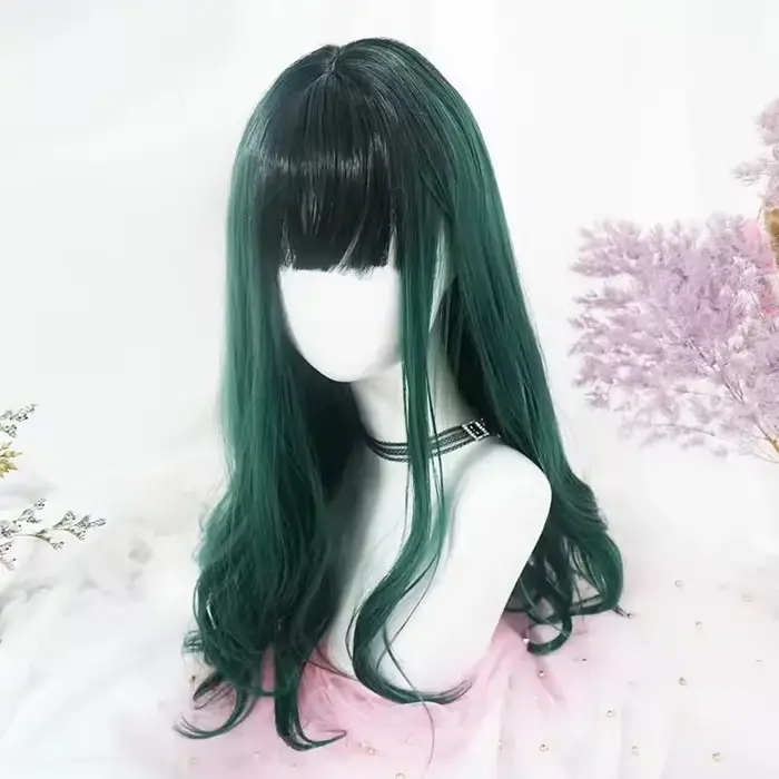Perruque Longue Lolita avec Bonnet pour Femme, Cosplay Boku No ShPain Tpistolet oki Izuku Midoriya