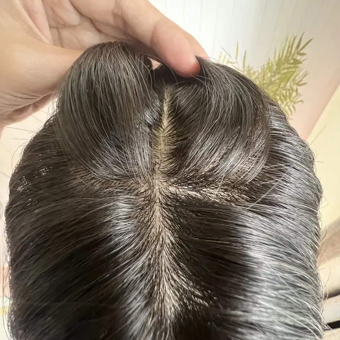 Perruques Lace Front 13x6/360 en cheveux humains lisses, sans colle, avec raie latérale et mèches br