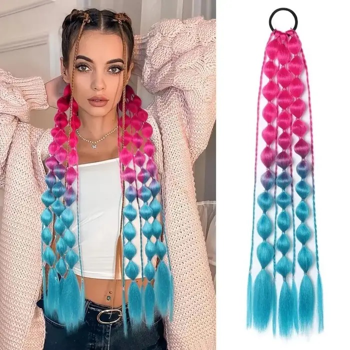Extensions de cheveux colorées de 20 pouces