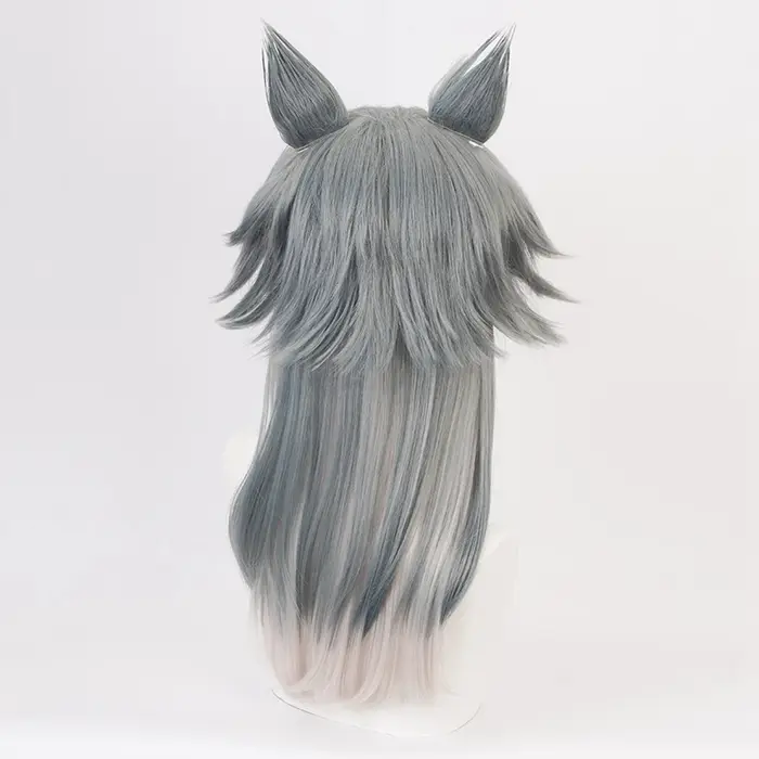 Perruque de Cosplay Anime BEASTARS Legoshi avec oreilles de loup, bêtes personnalisées, dégradé de couleurs, perruques de cheveux résistantes à la chaleur + bonnet de perruque