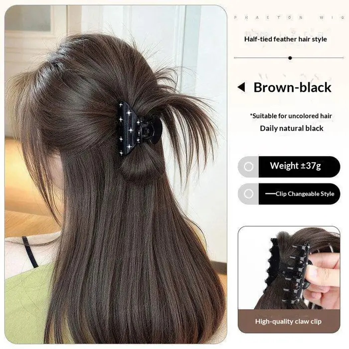 Chignon désordonné et volumineux à pince, postiche synthétique résistant à la chaleur, accessoires c