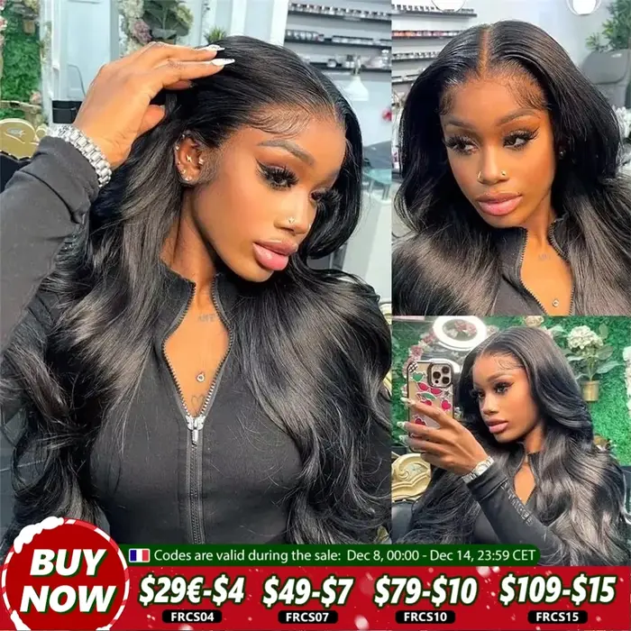 Bling Hair Human Hair Body Wave Wig Brazilian HD Transparent Lace 30 32 Inch 13x4 13x6 360 Front Wig
