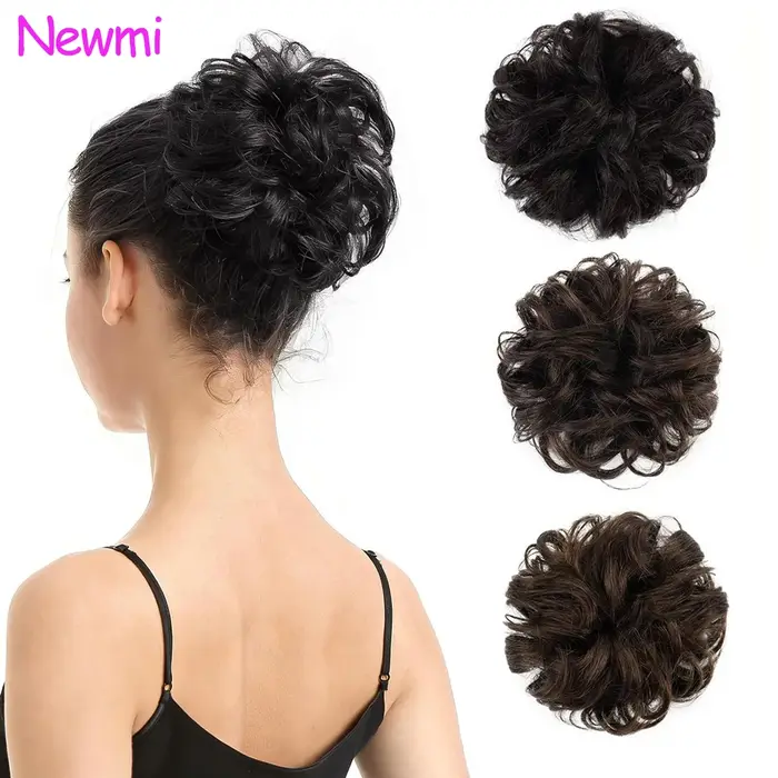 Extensions de chignon bouclé Newmi 100 % cheveux humains naturels pour femme