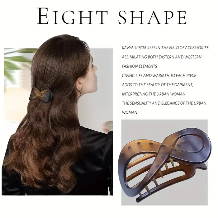 Pince à cheveux tendance en acrylique mat - Grande