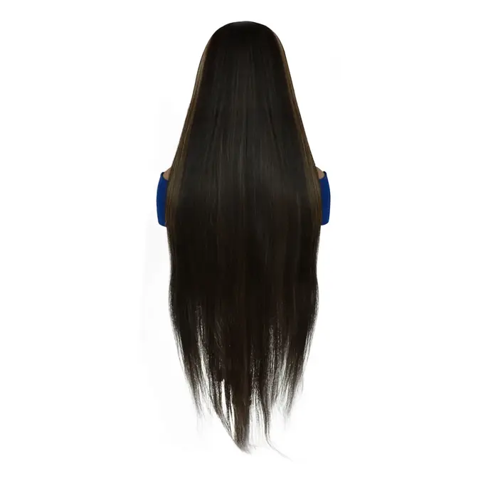 Perruque Lace Front 13x4x1 Brun Foncé avec Mèches Blondes